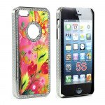 Wholesale iPhone 5 5S Butterfly Diamond Chrome Case (Rainbow MIX)
